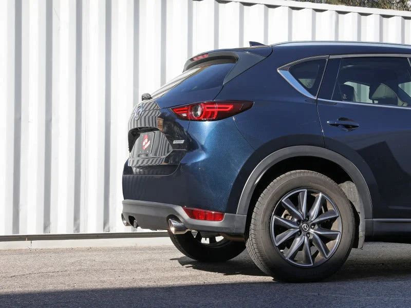 aFe Takeda 17-21 Mazda CX-5 2.5L (t) 2.5in. SS Axle-Back Exhaust System w/Polished Tips - Side View