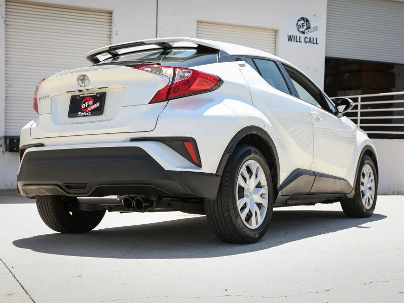 aFe Takeda 18-21 Toyota C-HR 2.0L 2.5in 304 Stainless Steel Cat-Back Exhaust w/ Black Tip - Side View