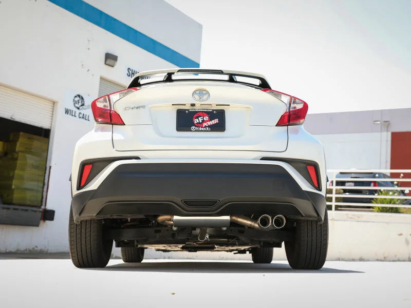aFe Takeda 18-21 Toyota C-HR 2.0L 2.5in 304 Stainless Steel Cat-Back Exhaust w/ Polished Tip - Back View