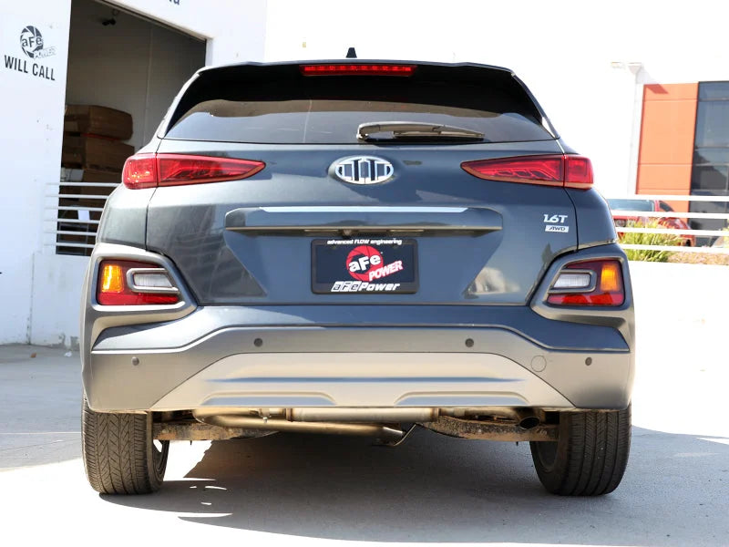 aFe Takeda 2-1/2in 304 SS Axle-Back Exhaust 18-21 Hyundai Kona L4 1.6L (t) - Back View
