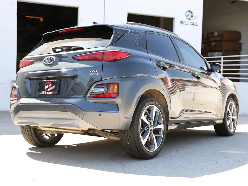 aFe Takeda 2-1/2in 304 SS Axle-Back Exhaust (No Muffler) 18-21 Hyundai Kona L4 1.6L (t) - Side View