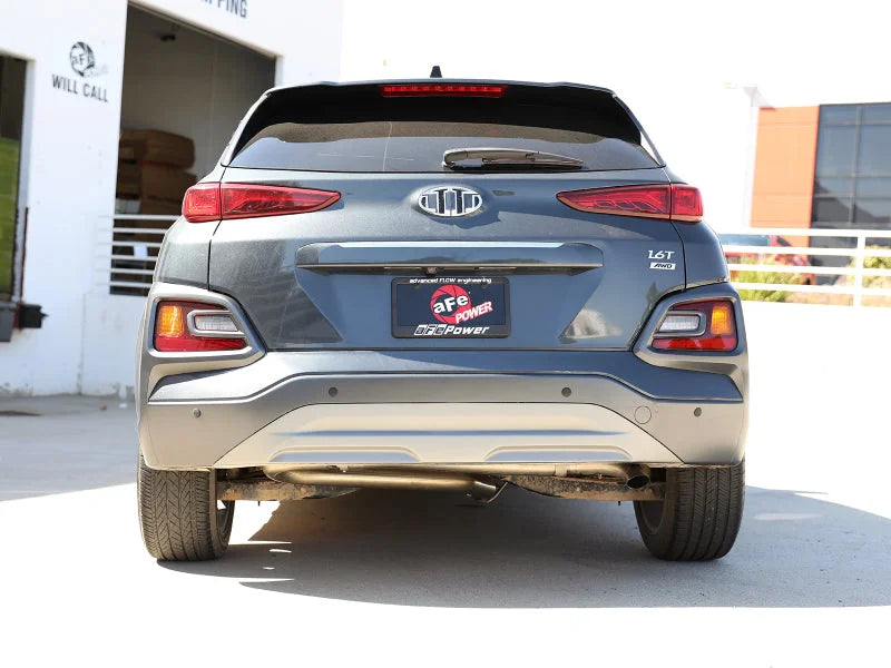 aFe Takeda 2-1/2in 304 SS Axle-Back Exhaust (No Muffler) 18-21 Hyundai Kona L4 1.6L (t) - Back View
