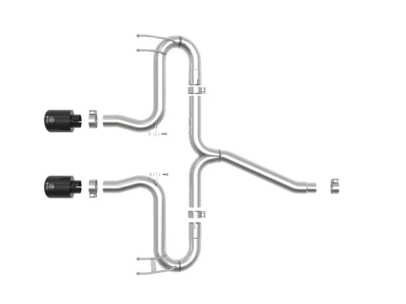 aFe Takeda 2-1/2in 304 SS Axle-Back Exhaust w/Black Tips 17-20 Honda Civic Sport L4-1.5L (t) - Detail View