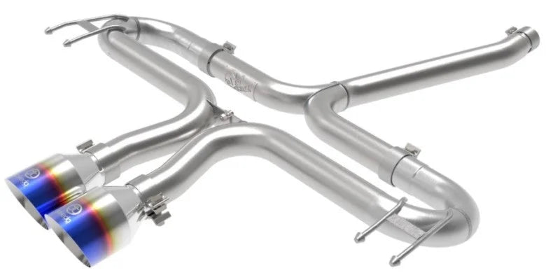 aFe Takeda 2-1/2in 304 SS Axle-Back Exhaust w/Blue Flame Tips 17-20 Honda Civic Sport L4-1.5L (t) - Side View