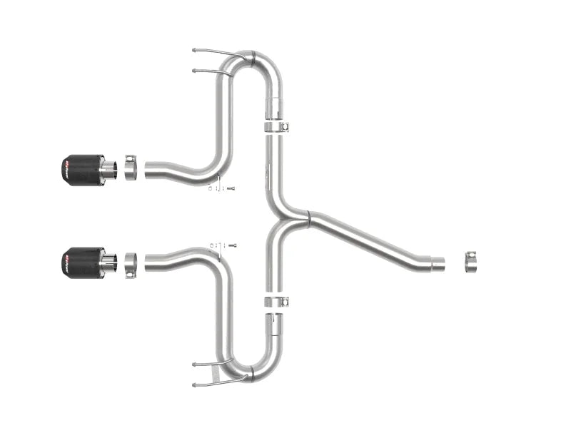 aFe Takeda 2-1/2in 304 SS Axle-Back Exhaust w/Carbon Tips 17-20 Honda Civic Sport L4-1.5L (t) - Detail View