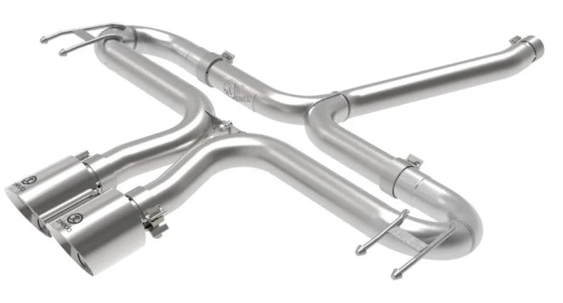 aFe Takeda 2-1/2in 304 SS Axle-Back Exhaust w/Polished Tips 17-20 Honda Civic Sport L4-1.5L (t) - Back View