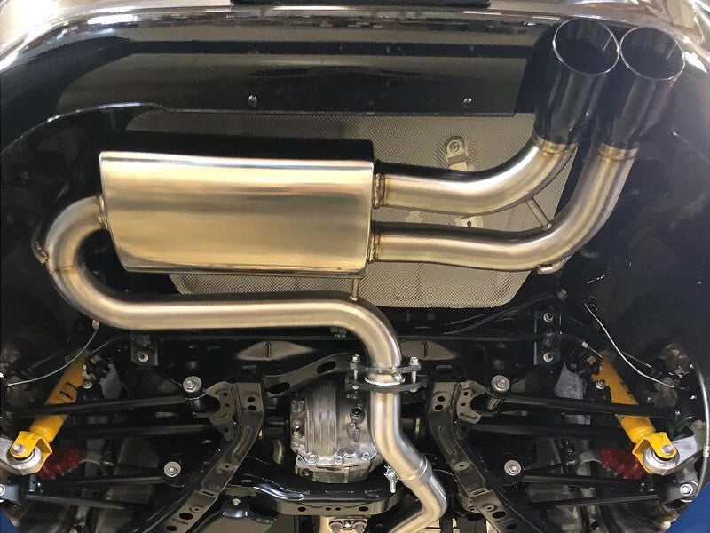 aFe Takeda 2-1/2in SS-304 Cat-Back Exhausts w/ Polished Tip 16-19 Mazda MX-5 Miata ND 2.0T - Side View