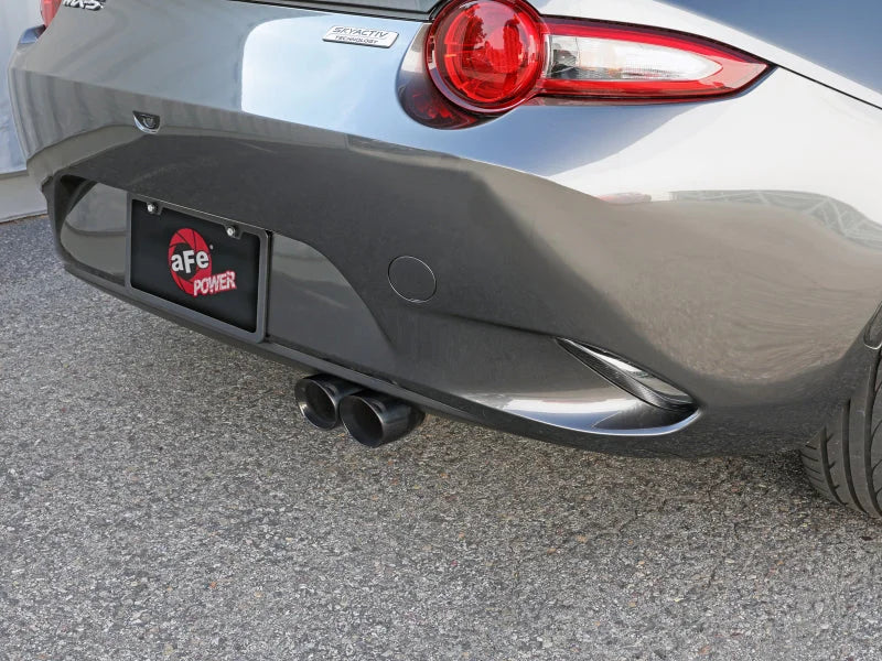 aFe Takeda 2-1/2in SS-304 Cat-Back Exhausts w/ Polished Tip 16-19 Mazda MX-5 Miata ND 2.0T - Installation View