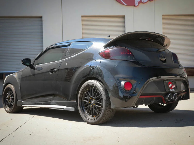 aFe Takeda 2-1/2in to 3in SS-304 Cat-Back Exhaust w/ Polished Tips 13-17 Hyundai Veloster L4-1.6L - Side View