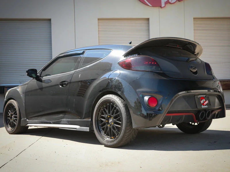 aFe Takeda 2-1/2in to 3in SS-304 Cat-Back Exhausts w/ Black Tip 13-17 Hyundai Veloster L4-1.6L - Side View