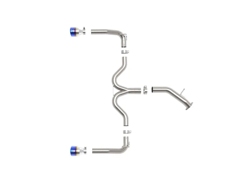 aFe Takeda 20-21 Kia Forte GT 1.6L (t) 3in to 2.5in SS Axle-Back Exhaust System w/ Blue Flame Tips - Additional View 5