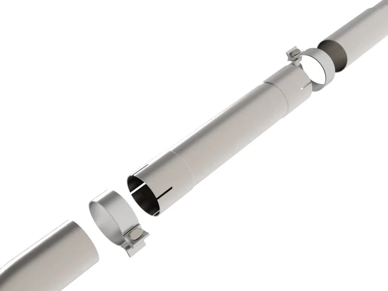 aFe Takeda 20-24 Kia Forte GT 1.6L (t) 3in 304 Stainless Steel Mid-Pipe - Back View