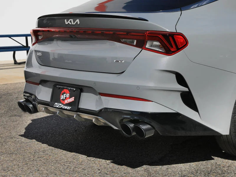 aFe Takeda 21-24 Kia K5 GT L4-2.5L (t) SS Axle-Back Exhaust System w/ Carbon Fiber Tips - Side View