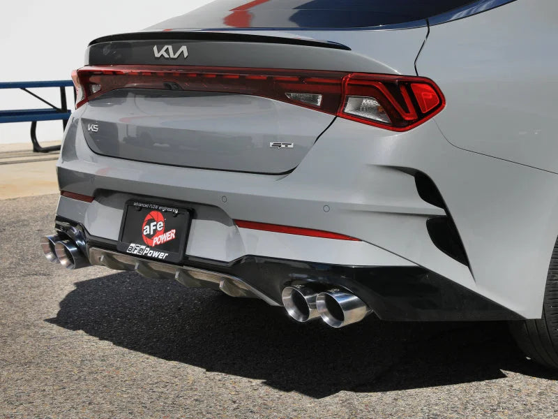 aFe Takeda 21-24 Kia K5 GT L4-2.5L (t) SS Axle-Back Exhaust System w/ Polished Tips - Back View