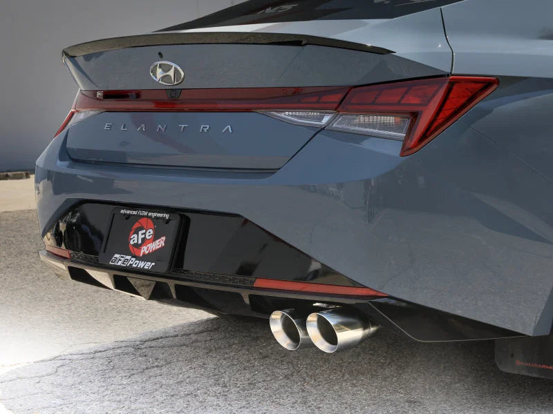 aFe Takeda 21-25 Hyundai Elantra 1.6L (t) 3in. SS Axle-Back Exhaust System w/Polished Tips - Side View