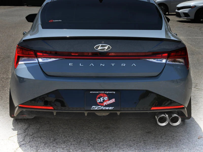 aFe Takeda 21-25 Hyundai Elantra 1.6L (t) 3in. SS Axle-Back Exhaust System w/Polished Tips - Back View