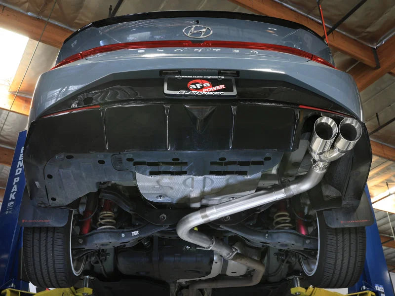 aFe Takeda 21-25 Hyundai Elantra 1.6L (t) 3in. SS Axle-Back Exhaust System w/Polished Tips - Installation View