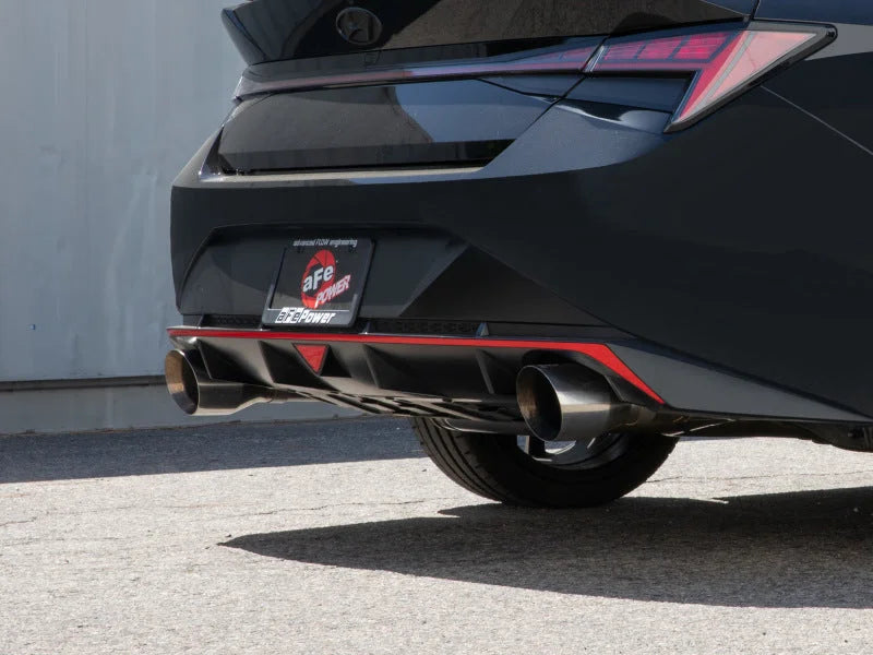 aFe Takeda 22-23 Hyundai Elantra N L4-2.0L (t) 3in 304 SS Cat-Back Exhaust w/ Polished Tips - Installation View