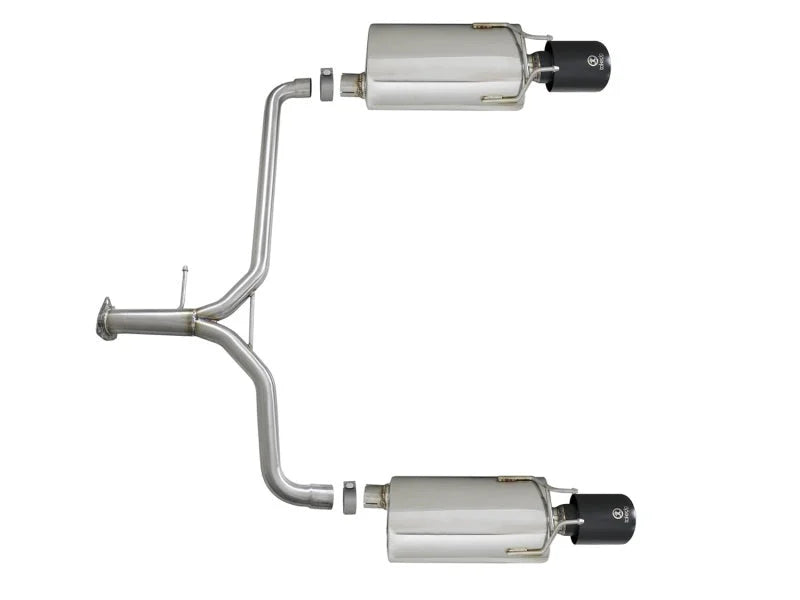 aFe Takeda 2.25-1.75in 304 SS Axle-Back Exhaust w/ Black Tips 13-17 Honda Accord Sport Sedan I4-2.4L - Back View