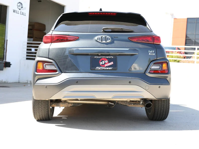 aFe Takeda 2.5in 304 SS Axle-Back Exhaust w/o Muffler w/BlackTips 18-22 Hyundai Kona L4-1.6L (t) AWD - Side View