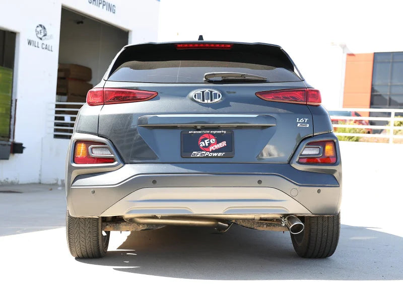 aFe Takeda 2.5in 304 SS Axle-Back Exhaust w/o Muffler w/Polish Tip 18-22 Hyundai Kona L4-1.6L(t) AWD - Side View