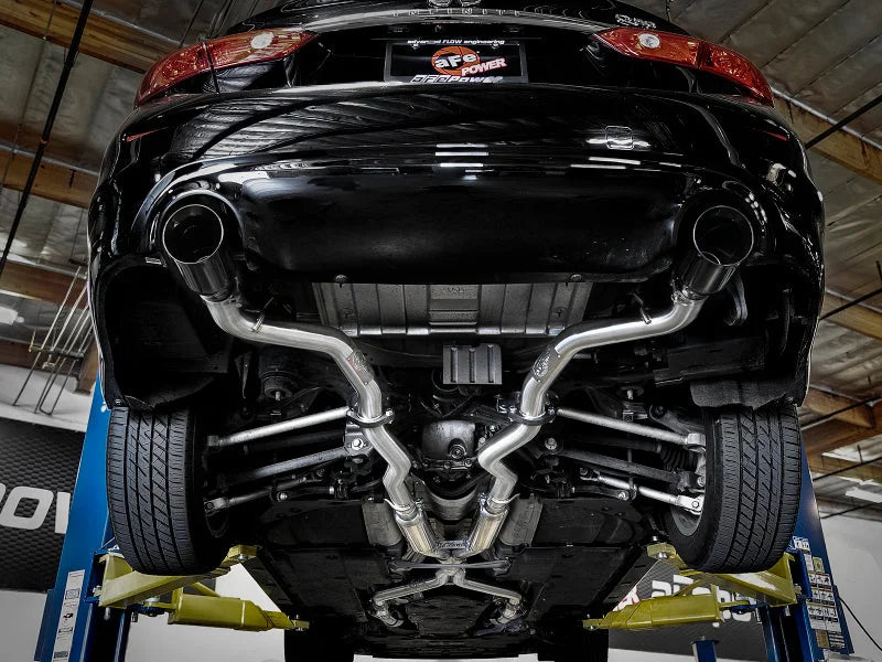aFe Takeda 2.5in 304 SS Cat-Back Exhaust System w/ Black Tips 16-18 Infiniti Q50 V6-3.0L (tt) - Installation View