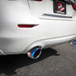 Load image into Gallery viewer, aFe Takeda 2.5in 304 SS Cat-Back Exhaust System w/ Blue Flame Tips 16-18 Infiniti Q50 V6-3.0L (tt) - Installation View