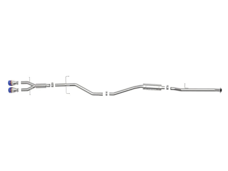 aFe Takeda 2.5in 304 SS Cat-Back Exhaust System w/ Blue Tips 17-20 Honda Civic Si Sedan I4 1.5L - Additional View 7