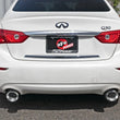 Load image into Gallery viewer, aFe Takeda 2.5in 304 SS Cat-Back Exhaust System w/ Polished Tips 16-18 Infiniti Q50 V6-3.0L (tt) - Back View