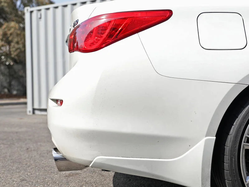aFe Takeda 2.5in 304 SS Cat-Back Exhaust System w/ Polished Tips 16-18 Infiniti Q50 V6-3.0L (tt) - Installation View