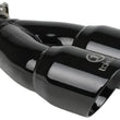 Load image into Gallery viewer, aFe Takeda 2.5in 304 Stainless Steel Clamp-on Exhaust Tip 2.5in Inlet 3in Dual Outlet - Black - Side View