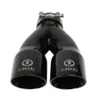 Load image into Gallery viewer, aFe Takeda 2.5in 304 Stainless Steel Clamp-on Exhaust Tip 2.5in Inlet 3in Dual Outlet - Black - Installation View