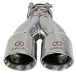 Load image into Gallery viewer, aFe Takeda 2.5in 304 Stainless Steel Clamp-on Exhaust Tip 2.5in Inlet 3in Dual Outlet - Polished - Back View