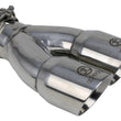 Load image into Gallery viewer, aFe Takeda 2.5in 304 Stainless Steel Clamp-on Exhaust Tip 2.5in Inlet 3in Dual Outlet - Polished - Installation View