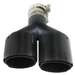 Load image into Gallery viewer, aFe Takeda 2.5in 304 Stainless Steel Clamp-on Exhaust Tip Driver side 2.5in Inlet 4in Dual-Carbon - Back View