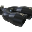 Load image into Gallery viewer, aFe Takeda 2.5in 304 Stainless Steel Clamp-on Exhaust Tip Driver Side 2.5in Inlet 4inDual-Black - Main Product View