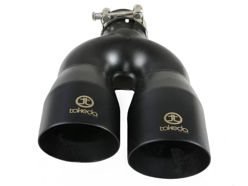 aFe Takeda 2.5in 304 Stainless Steel Clamp-on Exhaust Tip Driver Side 2.5in Inlet 4inDual-Black - Additional View 5