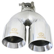 Load image into Gallery viewer, aFe Takeda 2.5in 304 Stainless Steel Clamp-on Exhaust Tip Drivers Side 2.5in Inlet 4inDual- Polished - Back View