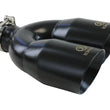 Load image into Gallery viewer, aFe Takeda 2.5in 304 Stainless Steel Clamp-on Exhaust Tip Passenger Side 2.5in Inlet 4inDual - Black - Main Product View