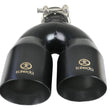 Load image into Gallery viewer, aFe Takeda 2.5in 304 Stainless Steel Clamp-on Exhaust Tip Passenger Side 2.5in Inlet 4inDual - Black - Side View