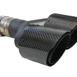 Load image into Gallery viewer, aFe Takeda 2.5in 304 Stainless Steel Clamp-on Exhaust Tip Passenger Side 2.5in Inlet 4inDual-Carbon - Main Product View