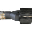 Load image into Gallery viewer, aFe Takeda 2.5in 304 Stainless Steel Clamp-on Exhaust Tip Passenger Side 2.5in Inlet 4inDual-Carbon - Side View