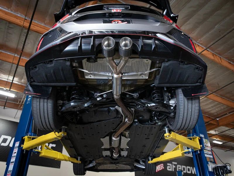 aFe Takeda 2.5in 304SS Axle-Back Exhaust System 17-19 Honda Civic Type R L4-2.0L (t) - Side View
