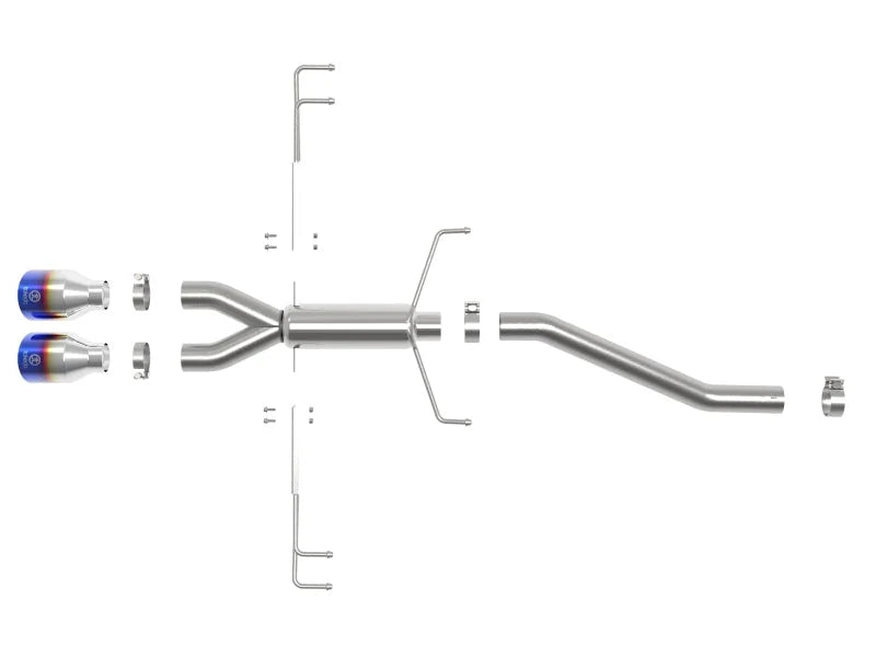 aFe Takeda 2.5in 304SS Axle-Back Exhaust System 17-19 Honda Civic Type R L4-2.0L (t) - BL Flame Tip - Additional View 5