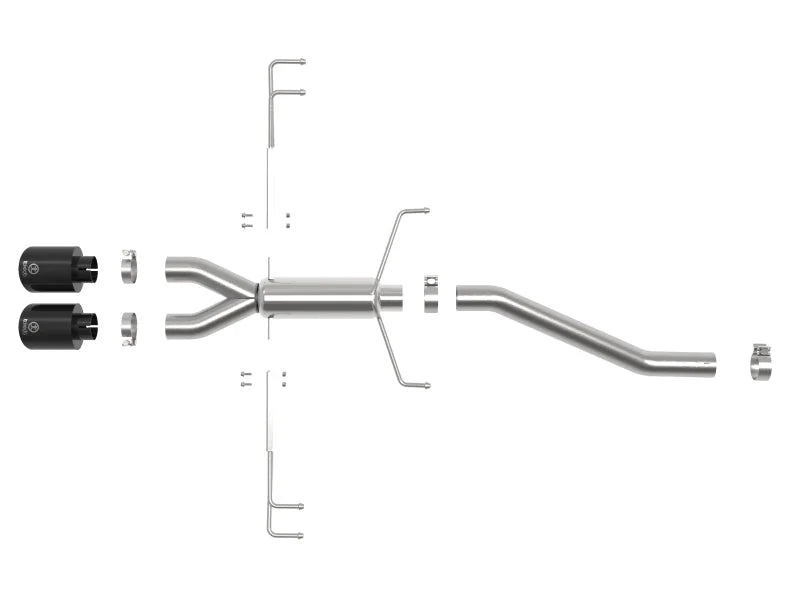 aFe Takeda 2.5in 304SS Axle-Back Exhaust System 17-19 Honda Civic Type R L4-2.0L (t) - Black Tip - Additional View 5