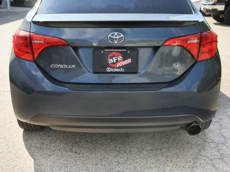 aFe Takeda 2.5in 304SS Axle-Back Exhaust w/ Black Tip fits 2014-2019 Toyota Corolla 1.8L - Back View