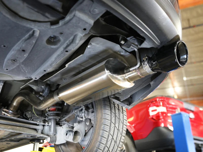 aFe Takeda 2.5in 304SS Axle-Back Exhaust w/ Black Tip fits 2014-2019 Toyota Corolla 1.8L - Installation View