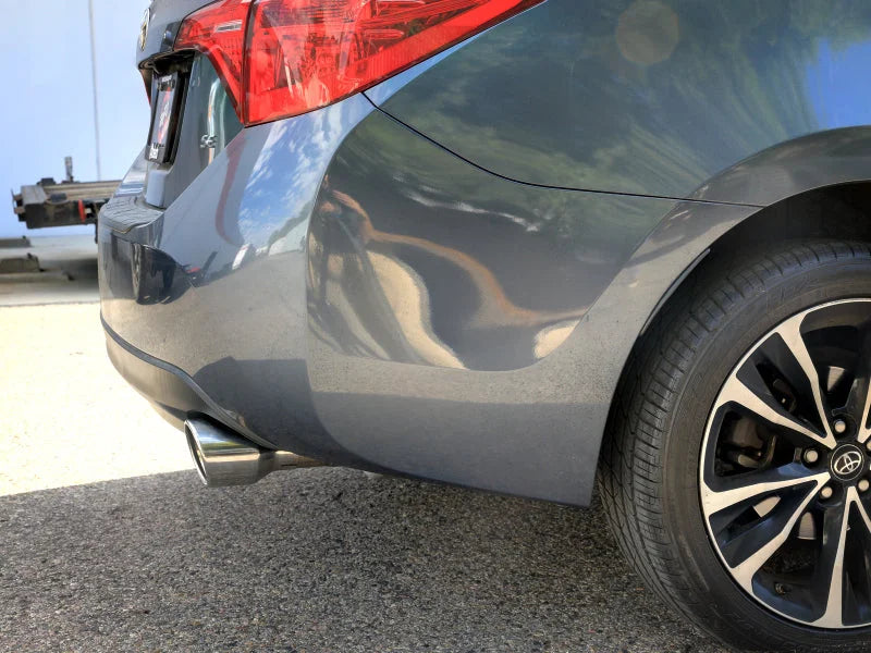 aFe Takeda 2.5in 304SS Axle-Back Exhaust w/ Polished Tip fits 2014-2019 Toyota Corolla 1.8L - Back View