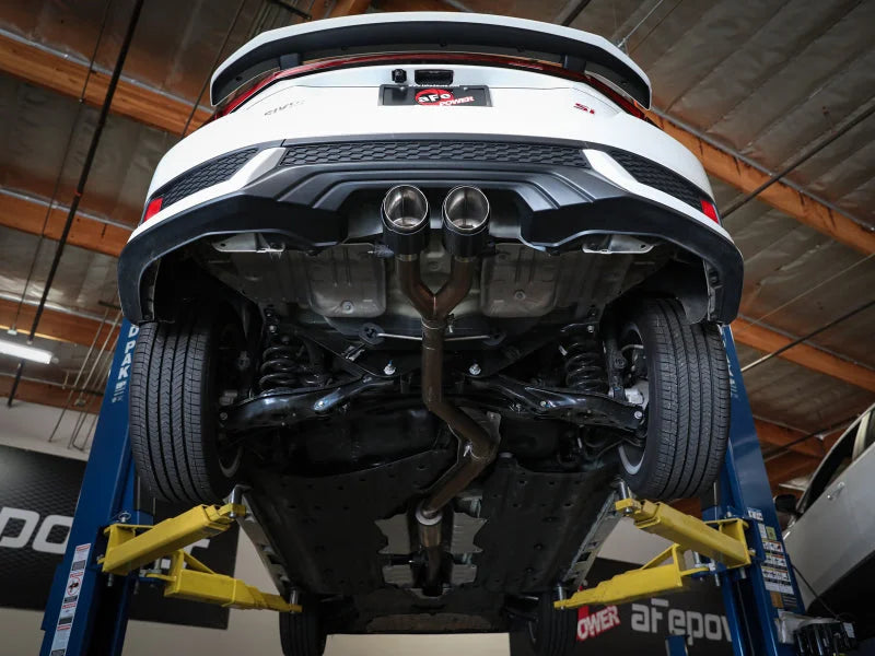 aFe Takeda 2.5in 304SS Cat-Back Exhaust System 17-20 Honda Civic SI Coupe L4-1.5L (t) - Back View