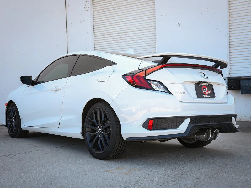 aFe Takeda 2.5in 304SS Cat-Back Exhaust System 17-20 Honda Civic SI Coupe L4-1.5L (t) - Polished Tip - Installation View